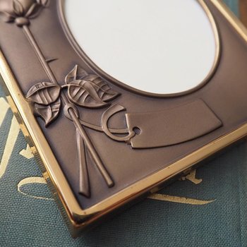 Vintage bronze photo frame | Jorma Laine Bronze Finland | Christening picture frame | Vintage picture frame | Made in Finland