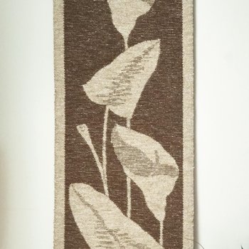Vintage wall hanging | Long wall hanging | Scandinavian woven textile | Brown and beige wall hanging | Retro wall hanging