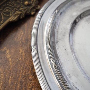 Vintage alpacca silver trays | Set of two simple silver trays | Alpacca silver platters | Vintage serving trays | Vintage silver plated tray