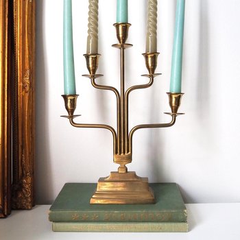 Vintage five arm candelabra | Brass candelabra | Five arm candlestick holder | Vintage candelabrum | Brass candelabrum
