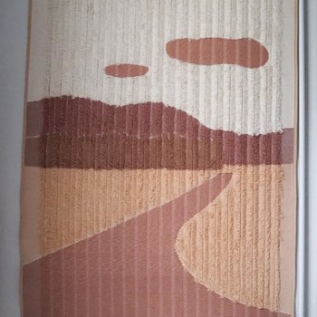 Vintage wall hanging | Large wall hanging | Vintage pink wall hanging | Scandinavian woven textile | Made in Finland