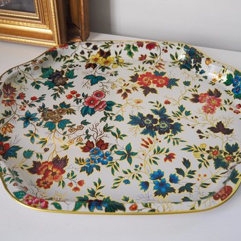 Vintage floral serving tray | Large vintage tray | Retro tray | Vintage Daher Decorative Ware tray | Made in England | Floral serving tray