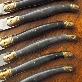 Set of six vintage steak knives | Vintage Laguiole knives | Vintage stainless steel knives | Vintage steak knife set | Acier Inox
