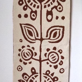 Vintage wall hanging | Long white and brown wall hanging | Scandinavian wall hanging | Vintage wall tapestry | Handmade wall tapestry