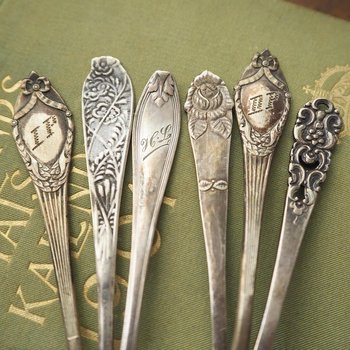 Set of six vintage teaspoons | Small silver plated teaspoons | Mismatched teaspoon set | Vintage alpacca teaspoons