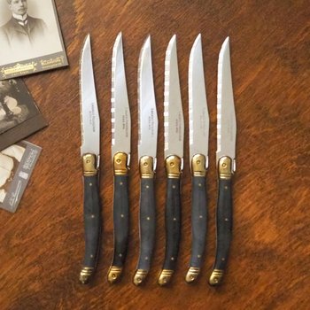 Set of six vintage steak knives | Vintage Laguiole knives | Vintage stainless steel knives | Vintage steak knife set | Acier Inox