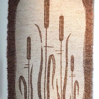 Vintage wall hanging | Scandinavian wall tapestry | Lapuan Kankurit wall hanging | Vintage wall tapestry | Finnish wall tapestry | Cattails