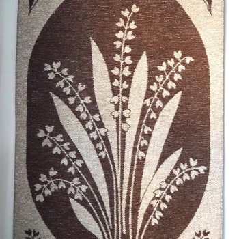 Vintage wall hanging | Lily of the Valley wall tapestry | Large wall hanging | Scandinavian woven textile | Brown wall hanging