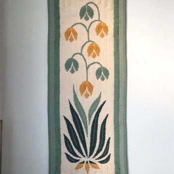 Vintage wall hanging | Floral wall tapestry | Scandinavian woven textile | Pastel wall tapestry | | Made in Finland