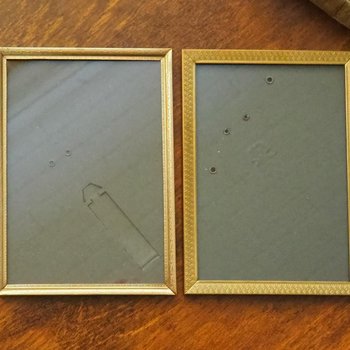 Set of two vintage photo frames | Vintage photo frames 13x18 cm | Vintage brass picture frames | Vintage silver plated frames