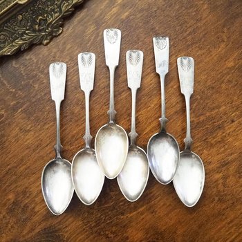 Set of six vintage spoons | Vintage Musla spoons | Vintage alpacca silver spoons | Small vintage spoons